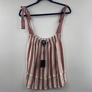 3For$20ย Bobeau Brown/Pink BabydollโStripedโTopโsizeโXS